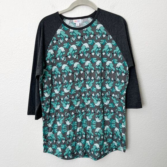 [Lularoe] Disney Donald Duck Randy Raglan Sleeve Crew Neck T-Shirt Size Large L - Picture 1 of 11